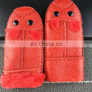 Manufacturer Wholesale Lovely Baby Lambskin Gloves Warm Mittens Fur Gloves thumbnail-4