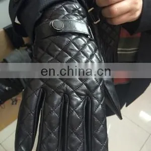 Winter Black Genuine Fashion Men Leather Sheepskin Glove thumbnail-2