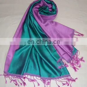 FINEST QUALITY 100% SILK REVERSIBLE SHAWL thumbnail-1
