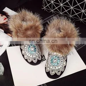 Aidocrystal High Quality New Winter Women Shoes Rhinestone Ladies Shoes Fashion Bling Snow Boots for Girls thumbnail-1