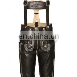 Lederhosen, Kniebund Hosen, Men Ledersosen Trachten Lederhosen Leather Pants With Suspenders (Oktoberfest Clothing) thumbnail-1