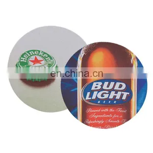 Custom Polyester Fabric Recycled Rubber Drink Coaster With Rubber Bottom thumbnail-4