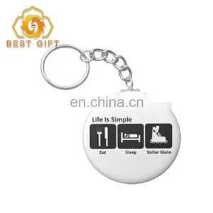 Custom Metal Roller Skates Shoes Shaped Theme Keychain For Gifts thumbnail-6