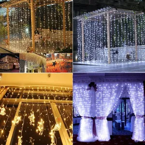 3M x 3M LED Icicle String Light 300LED Curtain String Light Holiday Christmas Decorative Wedding Party Garland Lights thumbnail-4