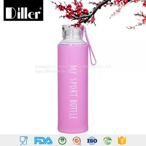 Wholesale Custom Logo 750ml 550ml 500ml Borosilicate Glass Drink Water Bottle With Silicone Sleeve thumbnail-4