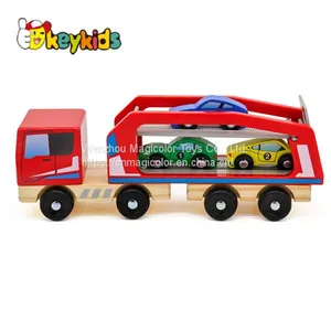 2019 New Kids Mini Wooden Toy Tractor and Trailer for Wholesale W04A413 thumbnail-1