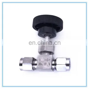 Adjustable Needle Valve OD 3 4 6 8 10 12 14mm 1/8" 1/4" 3/8" 1/2" Compression Double Ferrule Tube Stainless Steel 304 thumbnail-2