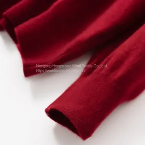 High Quality Custom Red Color Mens Knit Turtleneck Cashmere Sweater /Long Sleeve Roll Neck Pullover thumbnail-2