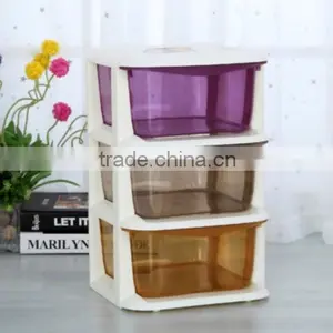 3 Layers Colorful Transparent Plastic Storage Drawers thumbnail-1