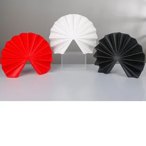 Fan And Scallop New Chinese Style Frosted Handmade And Mechanical Red Ceramic Decoration thumbnail-1