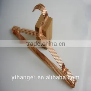 Hot Sale Wide Shoulder Copper Metal Wire Hanger for Coat thumbnail-4