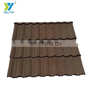 Brown Colour Nosen Type Stone Coated Steel Roof Tile 0.35mm To 0.5mm Metal Roofing Sheet thumbnail-3