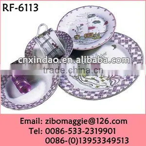 Wholesale Daily Designed Round Ceramic Antique Dinner Set for Tableware thumbnail-1