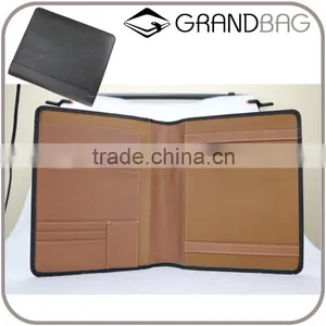 Wholesale High Quality Custom Zip A4 Size Genuine Saffiano Leather Office File Bag Document Folder Notebook thumbnail-1