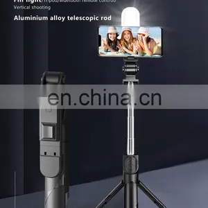 2022 NEW B-t Wireless Selfie Stick Mini Tripod Extendable Monopod With Led Light Remote Shutter For Android Phone thumbnail-5
