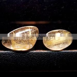 Natural Rutile Cabochon Gemstone / Golden Rutile Stone / Rutilated Quartz thumbnail-1