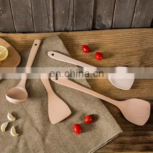 Cheap Natural Bamboo Spoon Spatula Utensils Set Kitchen Bamboo Soup Spoon thumbnail-4
