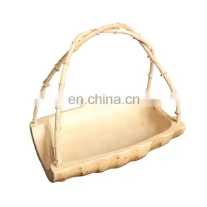 Eco-friendly Thickened Multi-functional Bamboo Root Boat Shape Candy Plate Fruit Plate thumbnail-1