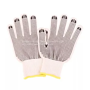 Anti Slip 7Gauge White Polycotton Liner PVC Dotted Work Gloves thumbnail-4