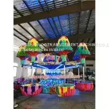 Zhongshan Tai Le Amusement Indoor and Outdoor Large Machinery Exemption Products FRP Carefree Jellyfish Amusement Equipment Children Adults Parent-child Rotation Flying Chair Rotation Lifting thumbnail-5