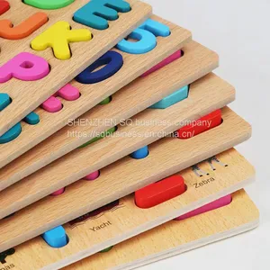 Kids Creative Alphabet Wood Puzzles ABC Letter and Number Montessori Learning Board Educational Toys for Toddlers thumbnail-5