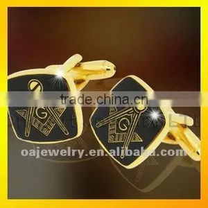 High Quality Best Price Gold Plated Custom Masonic Cufflinks thumbnail-1