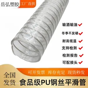 Food-grade Transparent PU Plastic-reinforced Spiral Tube, Smooth Tube for Powder Conveying, Red Wine Conveying Tube thumbnail-1