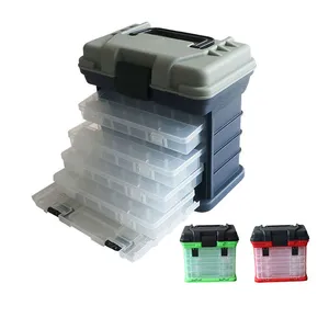 Fishing Tackle Box Four Removable Racks Lure and Hooks Storage Multipurpose Utility Box thumbnail-1