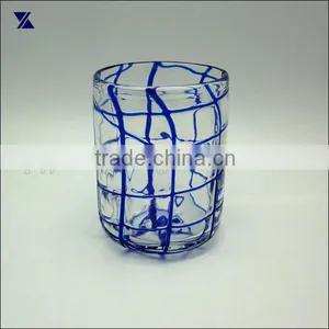 Blue Swirl Drinking Glass Tumbler thumbnail-1