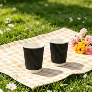 PureWave Food Safe Kraft Ripple Coffee Cups thumbnail-3