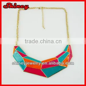 Alloy Colorful Enamel Gold Chunky Chain Necklace,girls Chunky Necklaces thumbnail-1