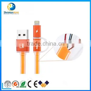 Colorful USB Cable Chaging & Data LEDlight USB Cable for IPhone5/6 Ipad thumbnail-3