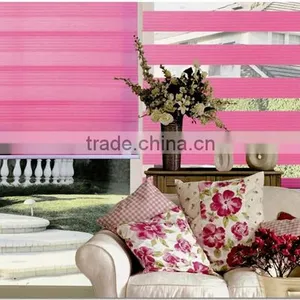 Top-grade Blinds 100% Blackout Roller Blind Double-shade Shower Curtain Jacquard Zebra Blind/ Stone-look Zebra Blinds thumbnail-1