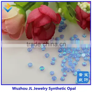 Dream Blue Fire Opal With Synthetic Round Cabochon Opal for Sale for Jewey Making thumbnail-4