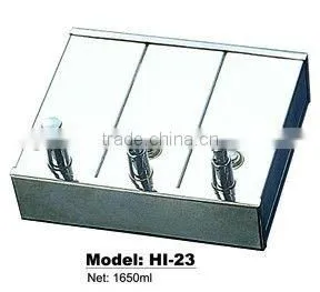 Stainless Steel Triple Soap Dispenser thumbnail-1