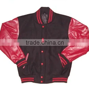 Black & Red Varsity Jacket Letterman Baseball Jacket thumbnail-1