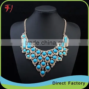 New Big Brand Vintage Necklaces Ethnic Necklace Blue Turquoise Jewelry thumbnail-1