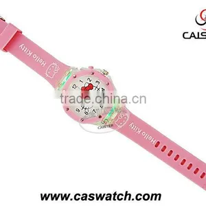 Loverly Pink Rubber Band Hello Kitty Face Children's Watch thumbnail-1