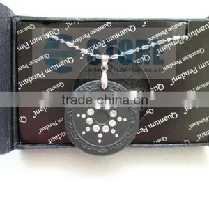 With CZ Diamond Black Lava Quantum Energy Pendants Nano Ion Pendant Stainless Steel Chain thumbnail-2