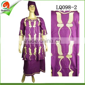Nigeria Design Textile Linen Fabric African Dashiki Dress in Yellow thumbnail-3