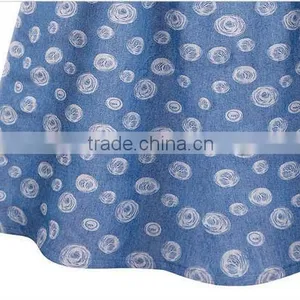 2014 Ladies Casual Women Top Designer Denim Summer Women Wear Short Sleeve Dress High Qality Printing Women Dress Fashion 2014 thumbnail-5