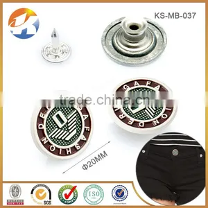Gold Embossed Logo Custom Metal Button For Denim thumbnail-1