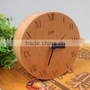Hot Sale Shanshui New Design 100% Wooden Carving Desktop Clock, DRZ006 thumbnail-2