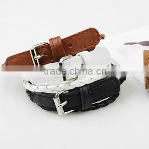 Factory Top Selling Wholesale Buckle Mens Leather Bracelet/ thumbnail-5