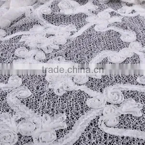 Superior Quality Netting Bottom Chiffon Ribbon Flower Embroidery Lace thumbnail-5