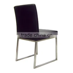 Black Low Back Stainless Steel Legs Model Dining Chair Made in China thumbnail-3