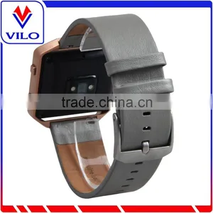 23MM Leather Luxury Watch Band Wrist Strap Bracelet + Metal Frame For Fitbit Blaze thumbnail-3