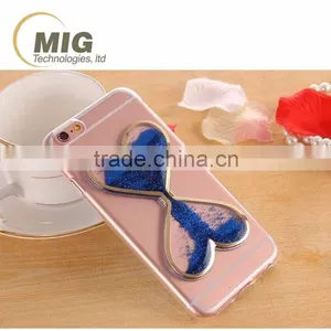 Soft TPU Material Phone Case for Iphone 6 6S in 3D Heart-shaped Mystery Quicksand Design thumbnail-1
