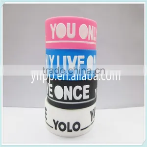 1" Wide Custom Logo Silicone Wristband Debossed Bracelet thumbnail-3