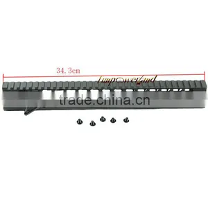 Funpowerland Black Free Float NSR 13.5" Handguard One-piece Top Rail System KeyMod High Quality Ultra Lightweight BK For AR-15 thumbnail-3